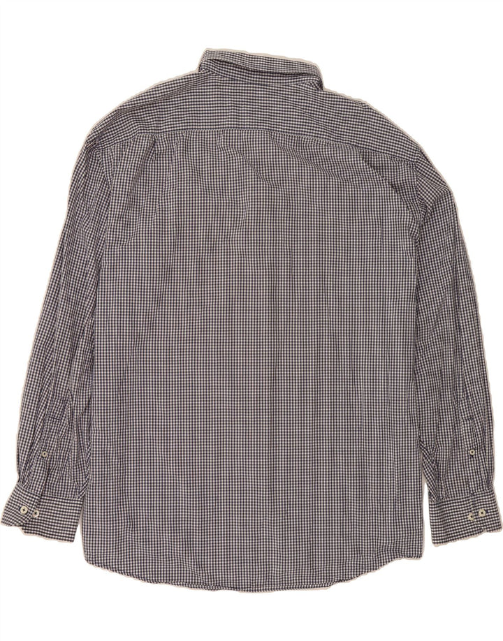 IZOD Mens Shirt 2XL Navy Blue Gingham Vintage Izod and Second-Hand Izod from Messina Hembry 