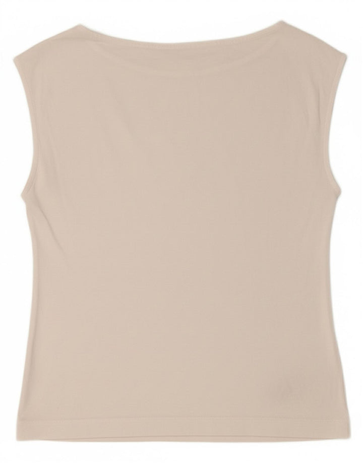 Colete feminino ESPRIT UK 16 grande algodão branco