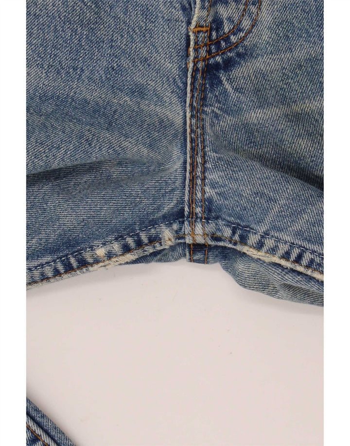 Calça jeans reta masculina Levi's desgastada W36 L32 azul algodão