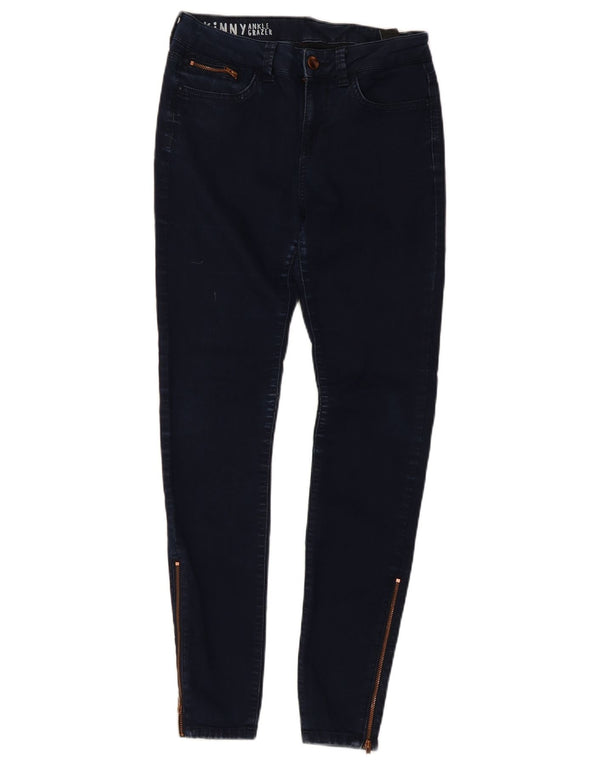 Jeans skinny feminino Marks & Spencer Reino Unido 10 pequeno W26 L28 algodão azul marinho