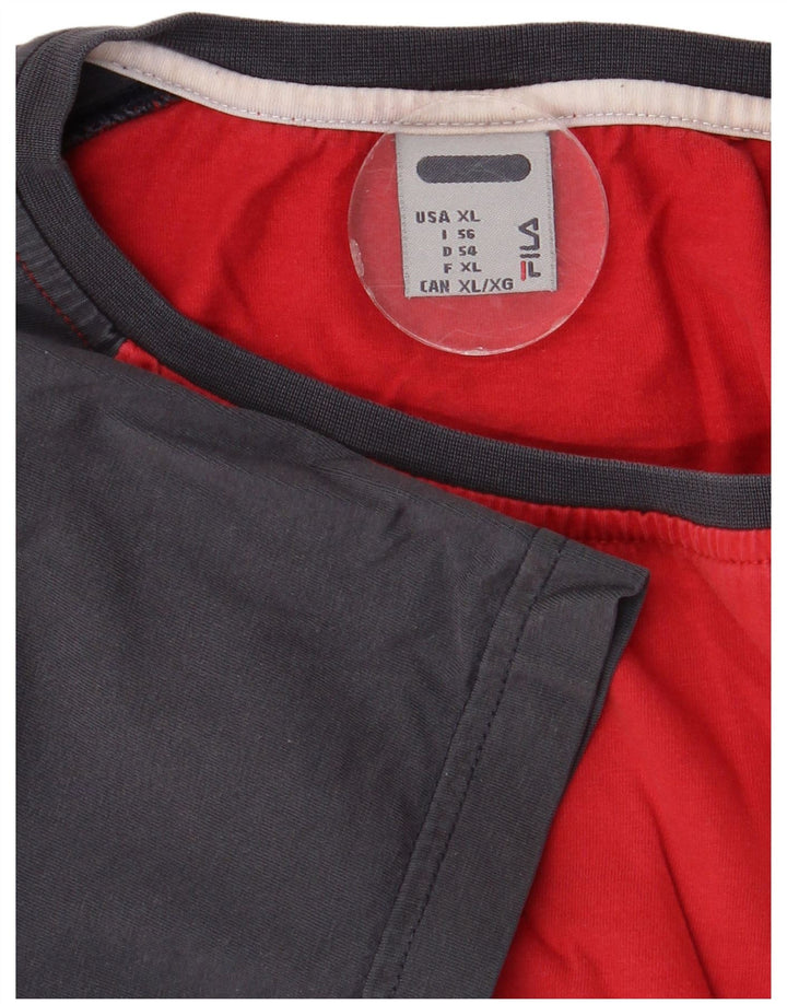 Camiseta masculina Fila Graphic Top XL vermelho colorblock