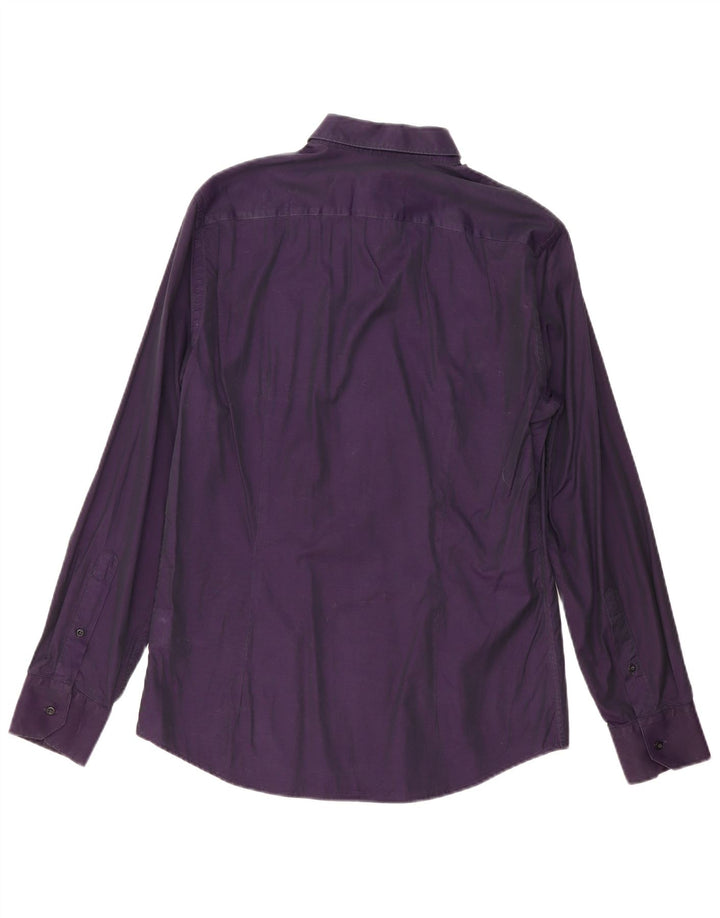 Camisa masculina Trussardi tamanho 40 algodão roxo médio