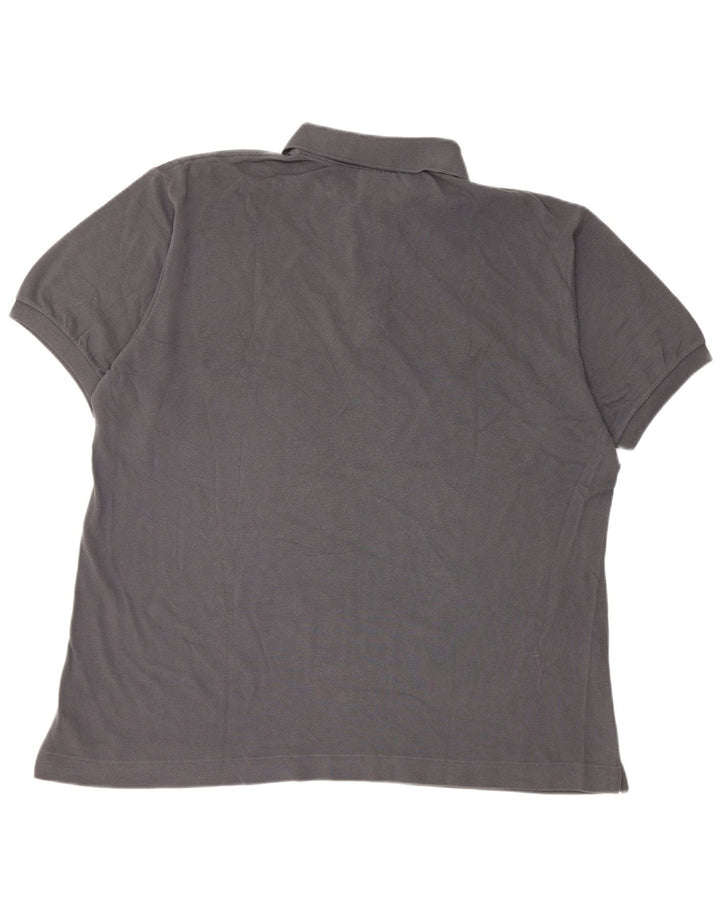 Camisa polo masculina Lacoste tamanho 7 2XL algodão cinza