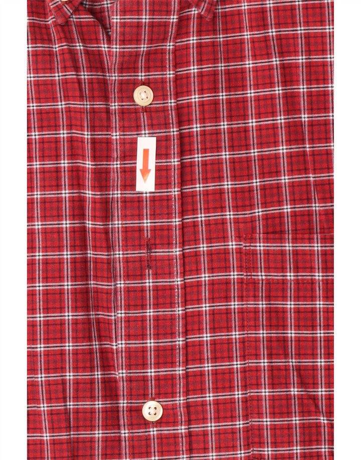 Izod Camisa masculina de algodão xadrez médio Borgonha
