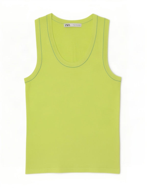 Colete feminino Zara UK 12 viscose verde médio