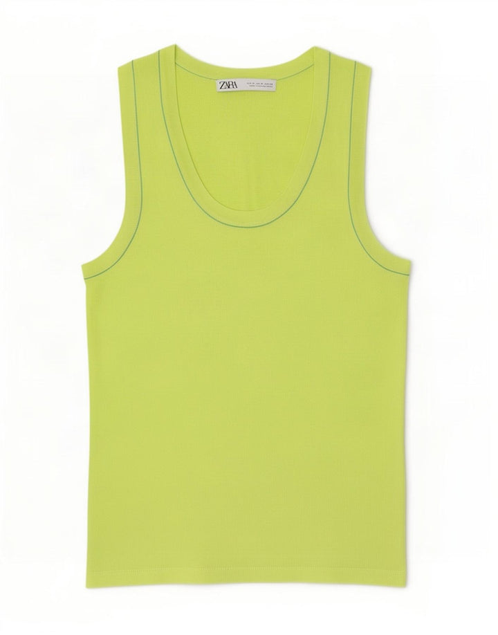 Colete feminino Zara UK 12 viscose verde médio