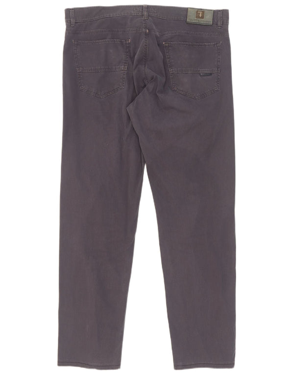 Trussardi Calça masculina slim casual W35 L32 algodão azul marinho