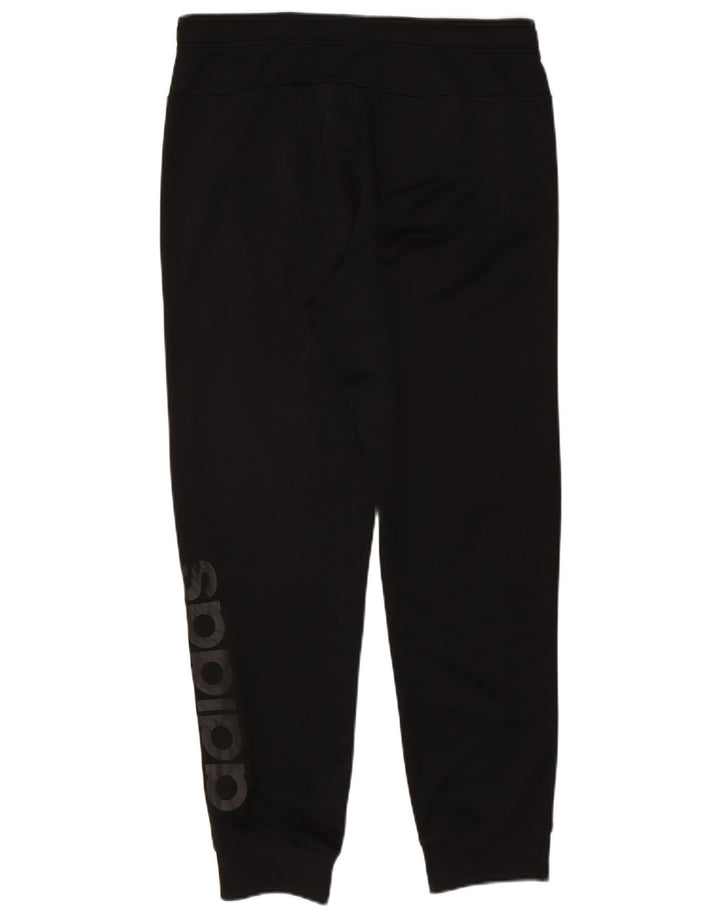Adidas masculino gráfico calças de treino joggers grande poliéster preto