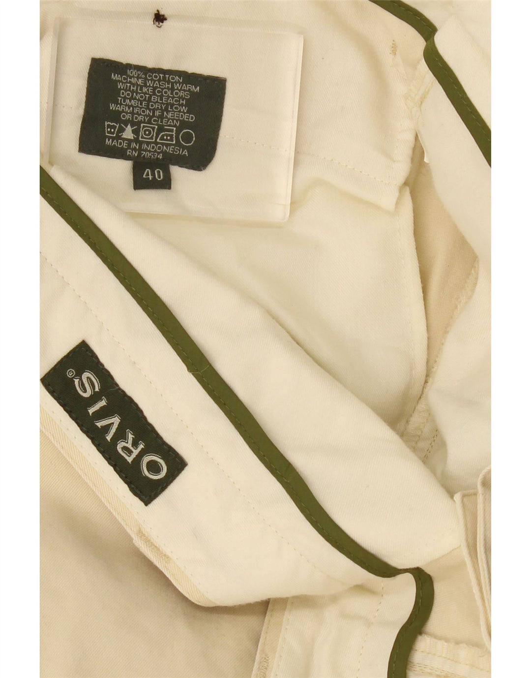 Calça Chino Masculina Pegged ORVIS W40 L30 Algodão Bege
