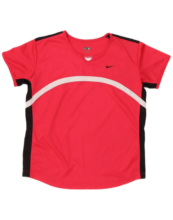 Camiseta Nike feminina Dri Fit Top US 8/10 Medium Red Colourblock Poliéster