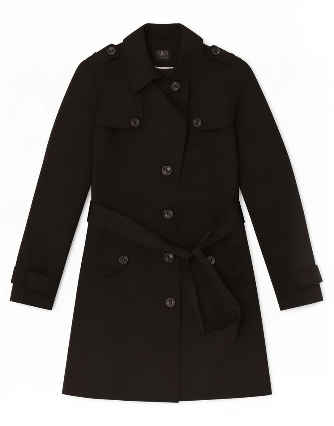Casaco impermeável feminino Marks & Spencer Reino Unido 12 poliéster preto médio
