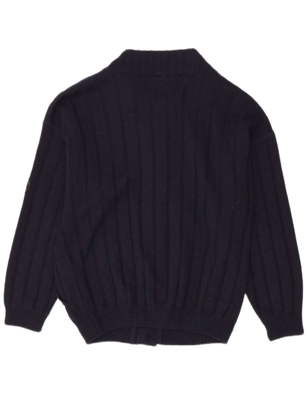 Suéter Cardigan Masculino Vintage XL Lã Virgem Azul Marinho