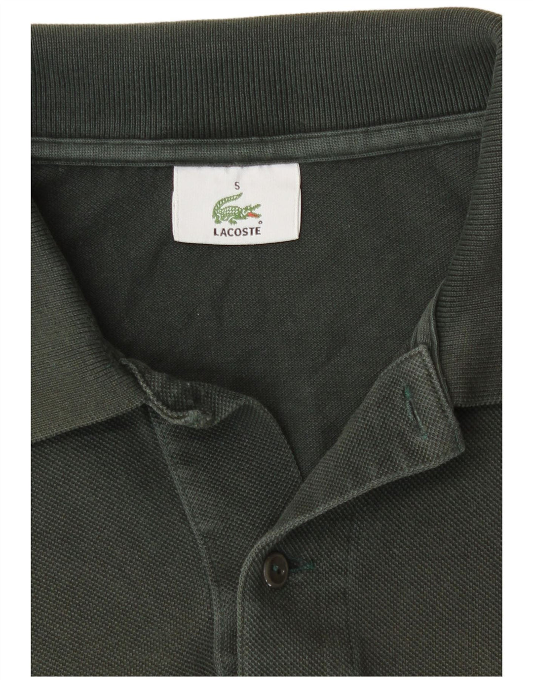 Camisa polo masculina Lacoste US 5 grande algodão verde