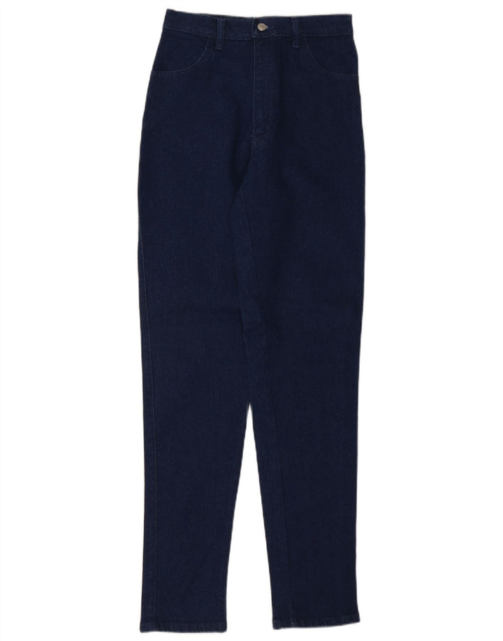 Jeans cônicos femininos vintage W27 L32 azul marinho