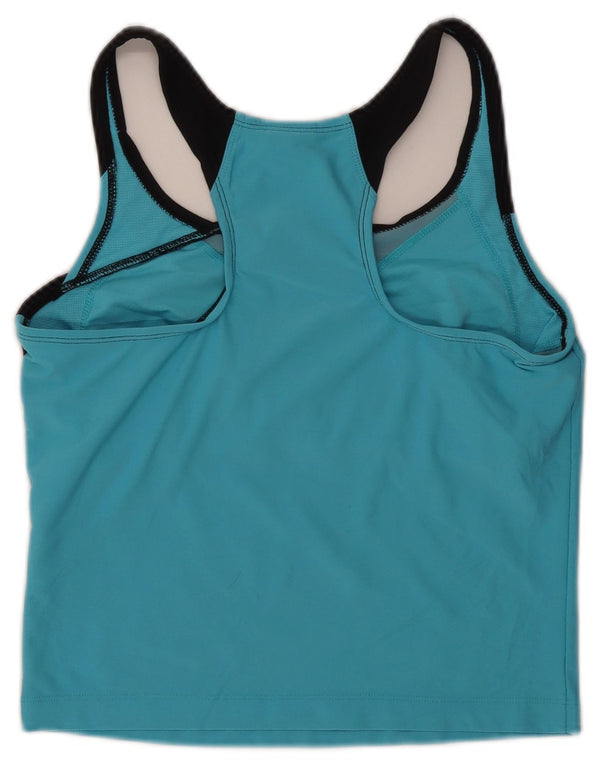 Nike Womens Crop Vest Top US 12/14 Large Blue Colourblock Poliéster Sports
