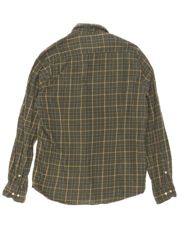 Camisa masculina Barbour sob medida, grande, cáqui, algodão xadrez