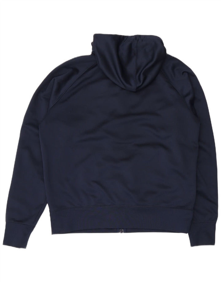 Suéter Nike masculino com capuz e zíper grande azul marinho poliéster colorido