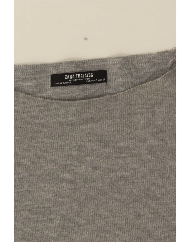 Zara Womens Trafaluc Oversized Top Manga Longa Reino Unido 10 Pequeno Cinza