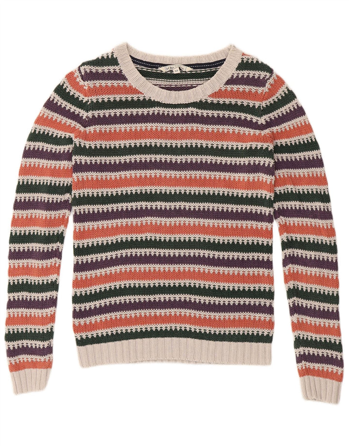 Suéter feminino FAT FACE com gola canoa UK 12 médio multicolorido