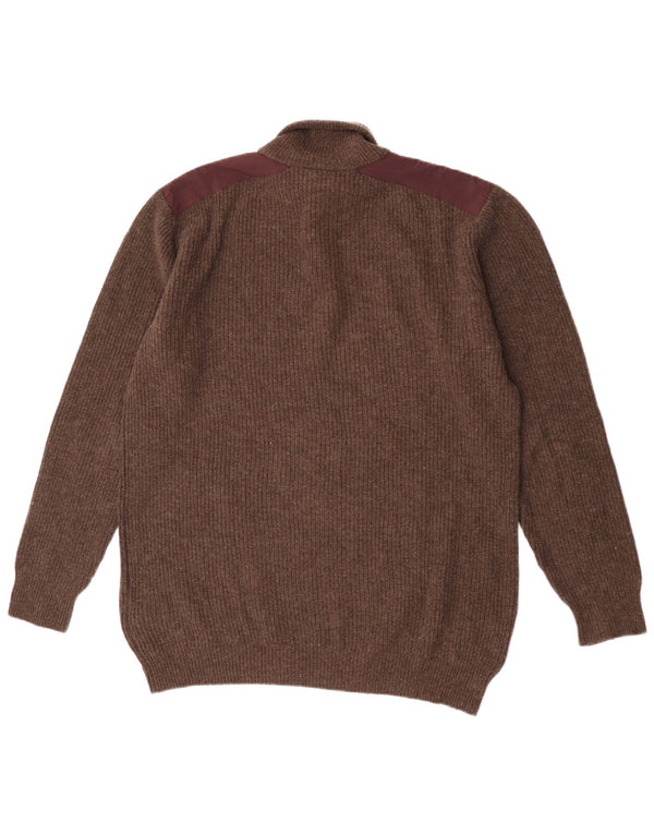 Suéter masculino Kappa com decote em botão 2XL marrom colorblock lã