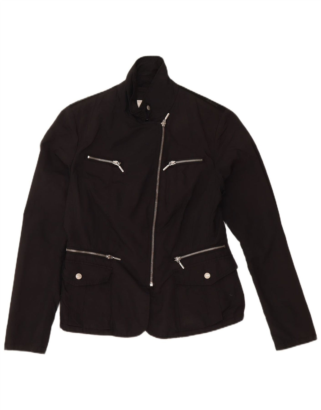 Jaqueta utilitária feminina Geox UK 10 poliéster preto pequeno