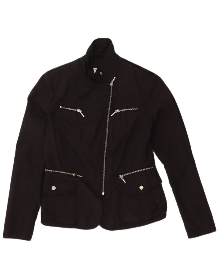 Jaqueta utilitária feminina Geox UK 10 poliéster preto pequeno