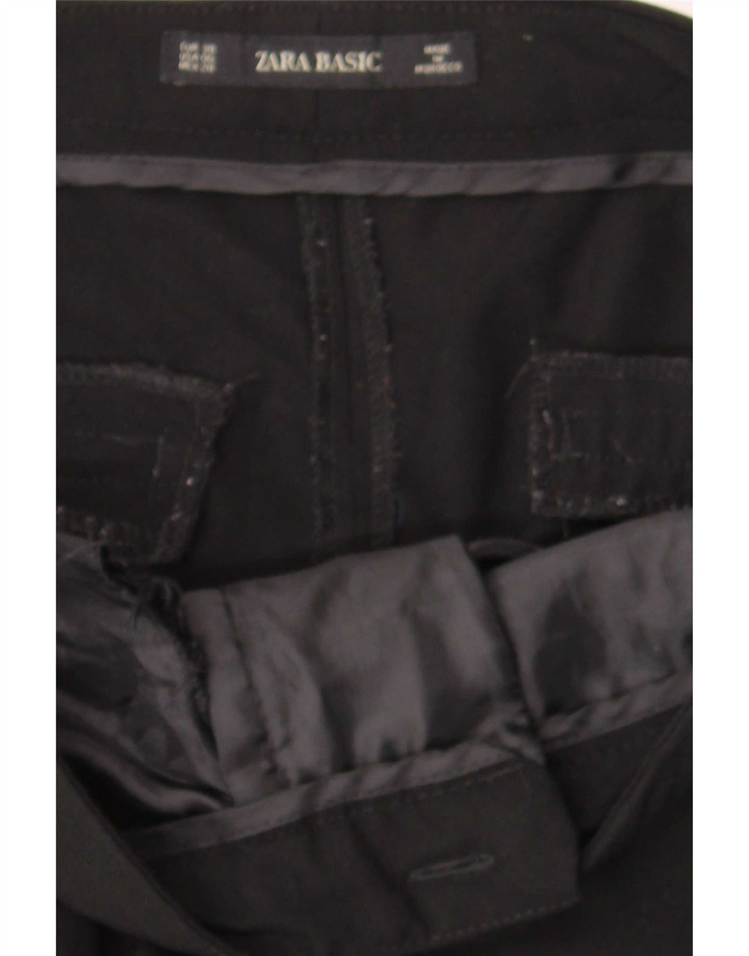 Calça feminina Zara Slim Suit EU 38 pequena W28 L26 preta