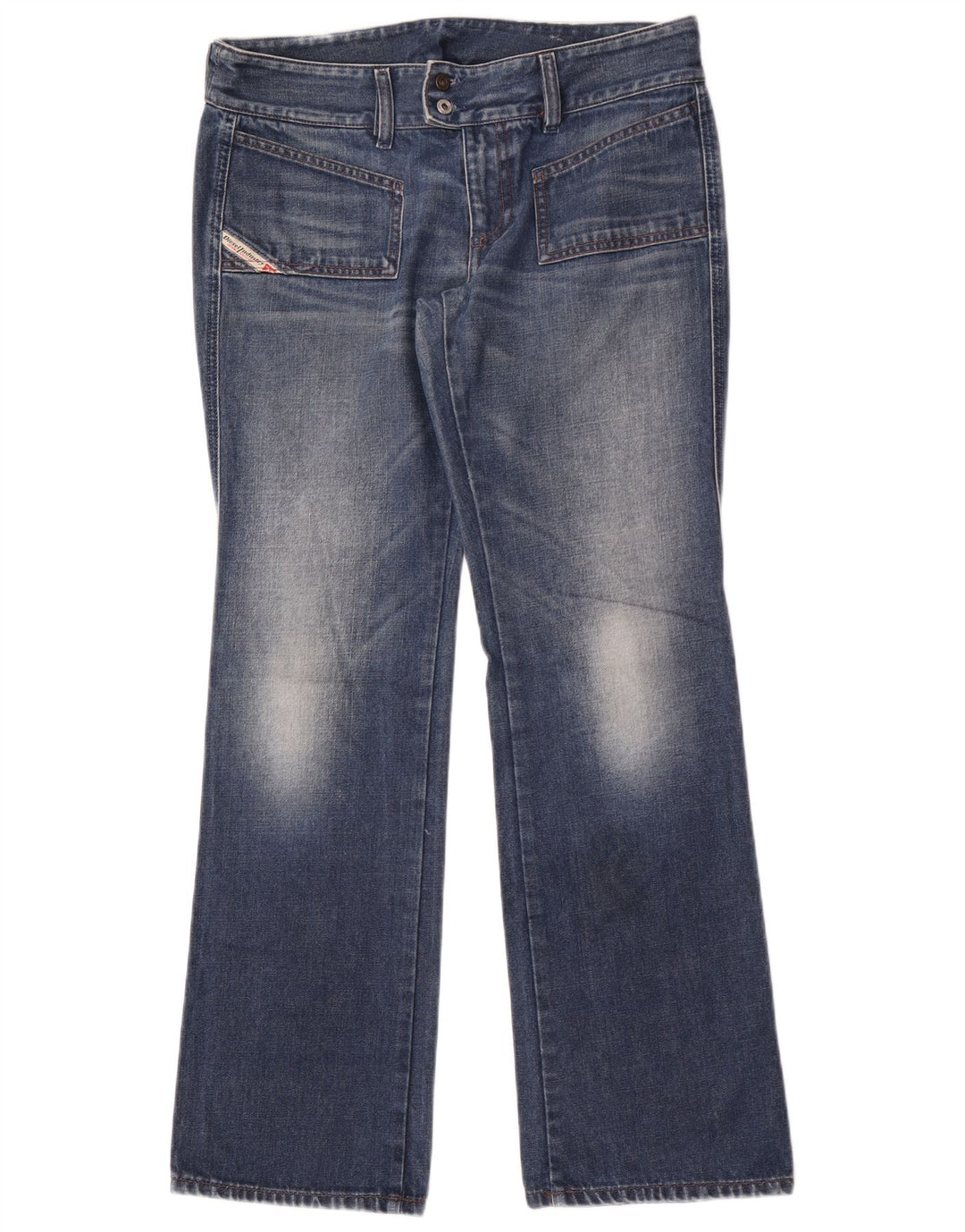 Diesel feminino bootcut jeans W32 L32 azul algodão