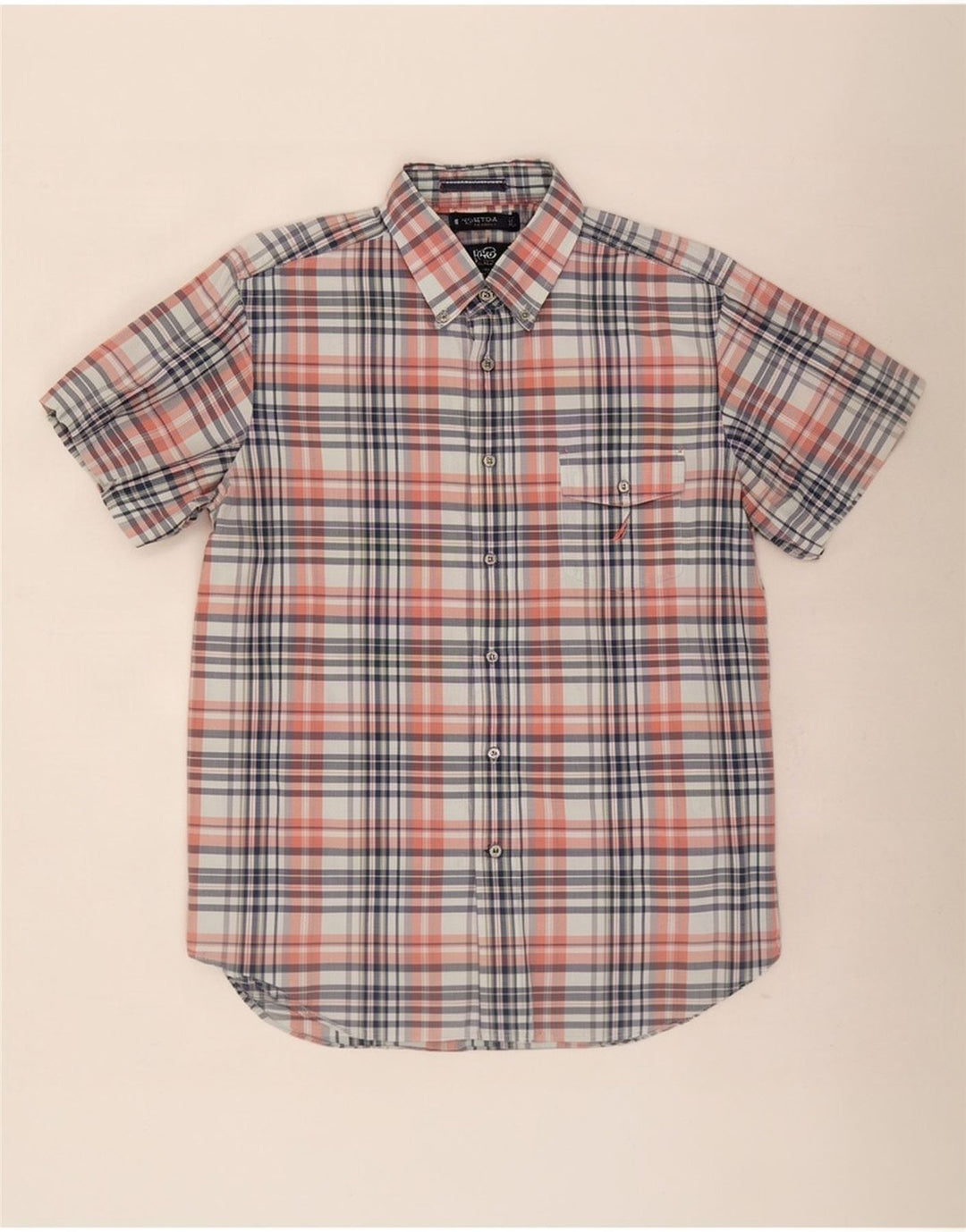Camisa masculina de manga curta Nautica grande algodão xadrez multicolorido