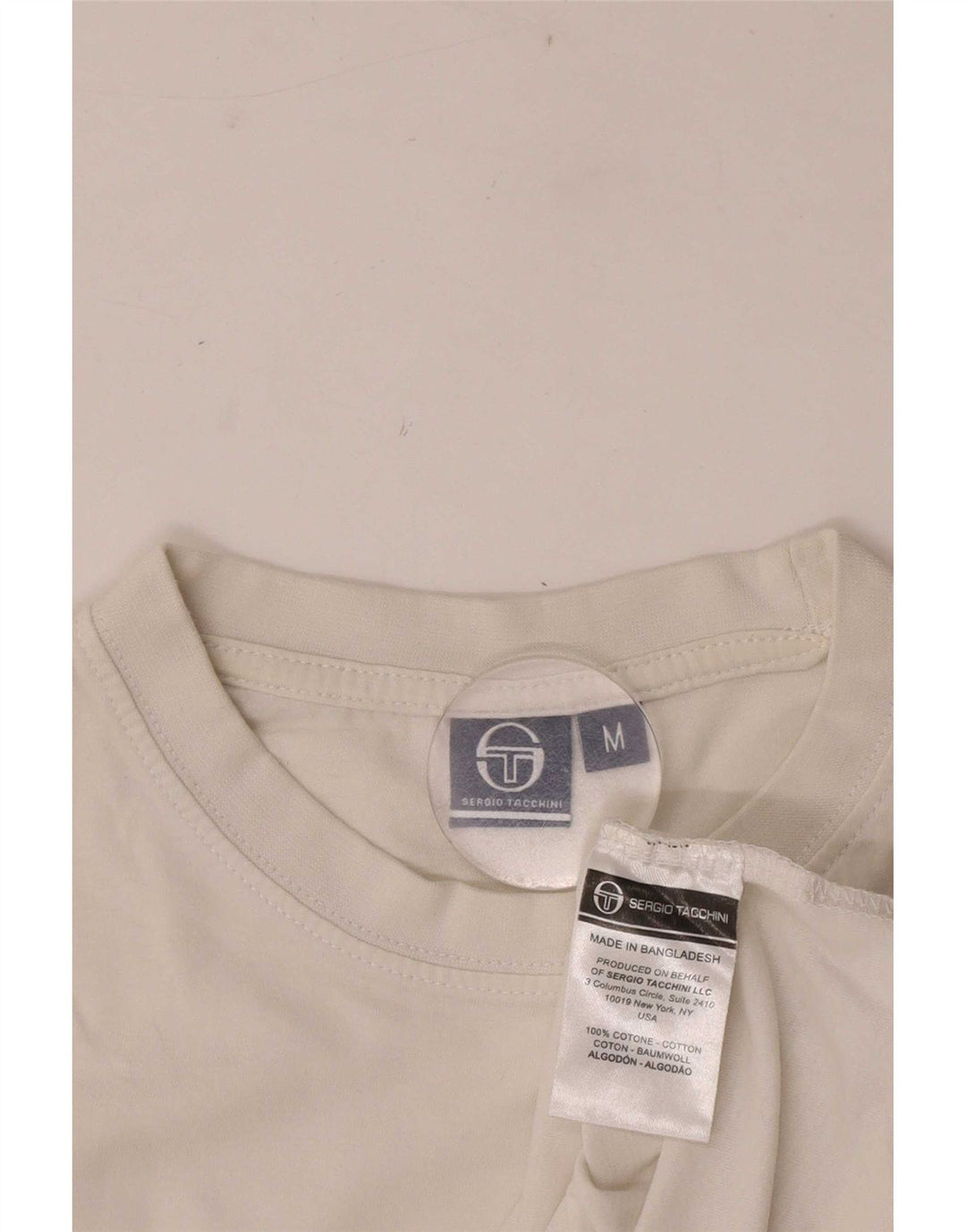 Camiseta masculina Sergio Tacchini Top médio branco colorblock algodão