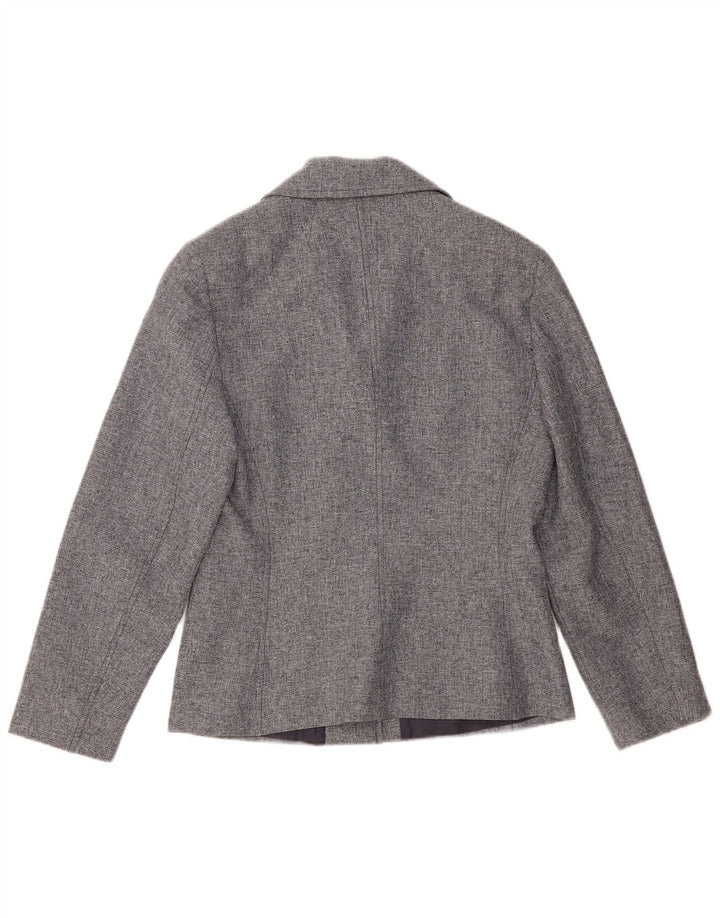 Jaqueta blazer feminina de 4 botões Max & Co. UK 10 poliéster cinza pequeno