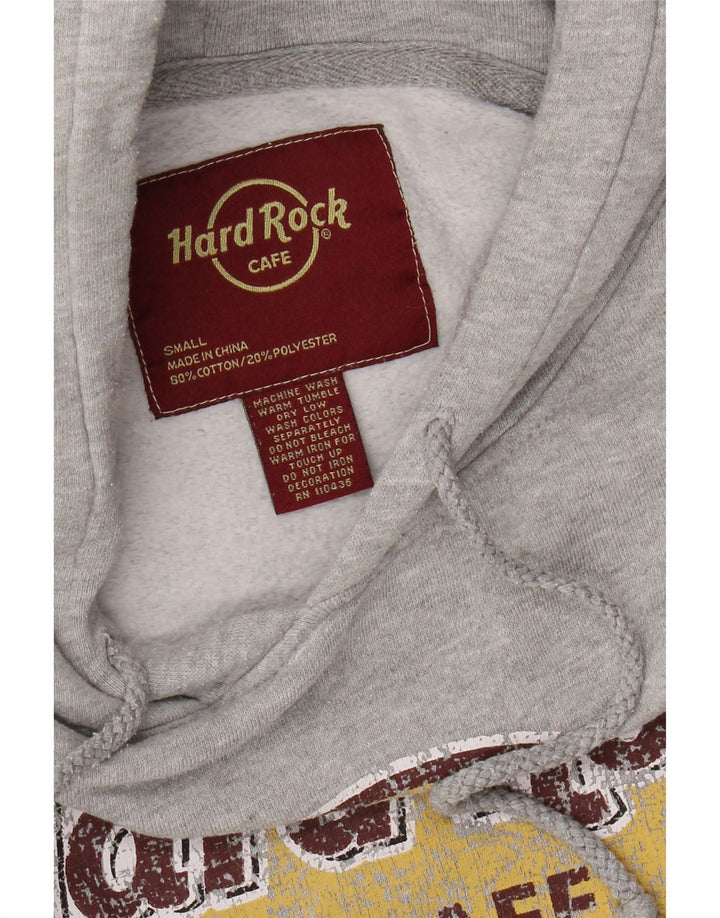 Jumper feminino com capuz Hard Rock Cafe New York Reino Unido 10 algodão cinza pequeno