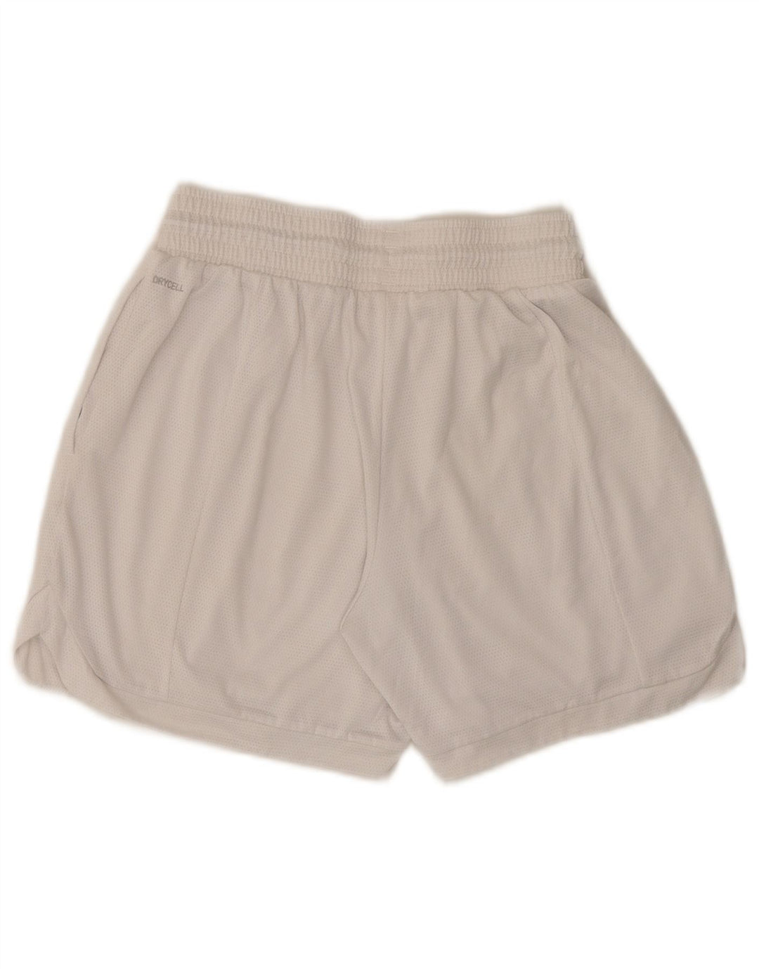 Shorts esportivos femininos Puma UK 8 pequeno poliéster branco