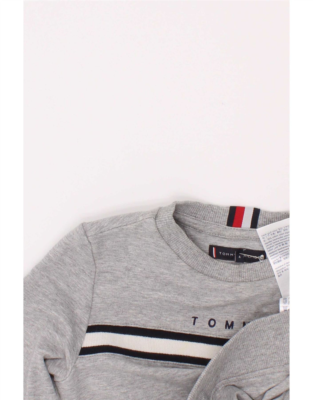 Tommy Hilfiger Meninos moletom gráfico jumper 3-4 anos cinza colorblock