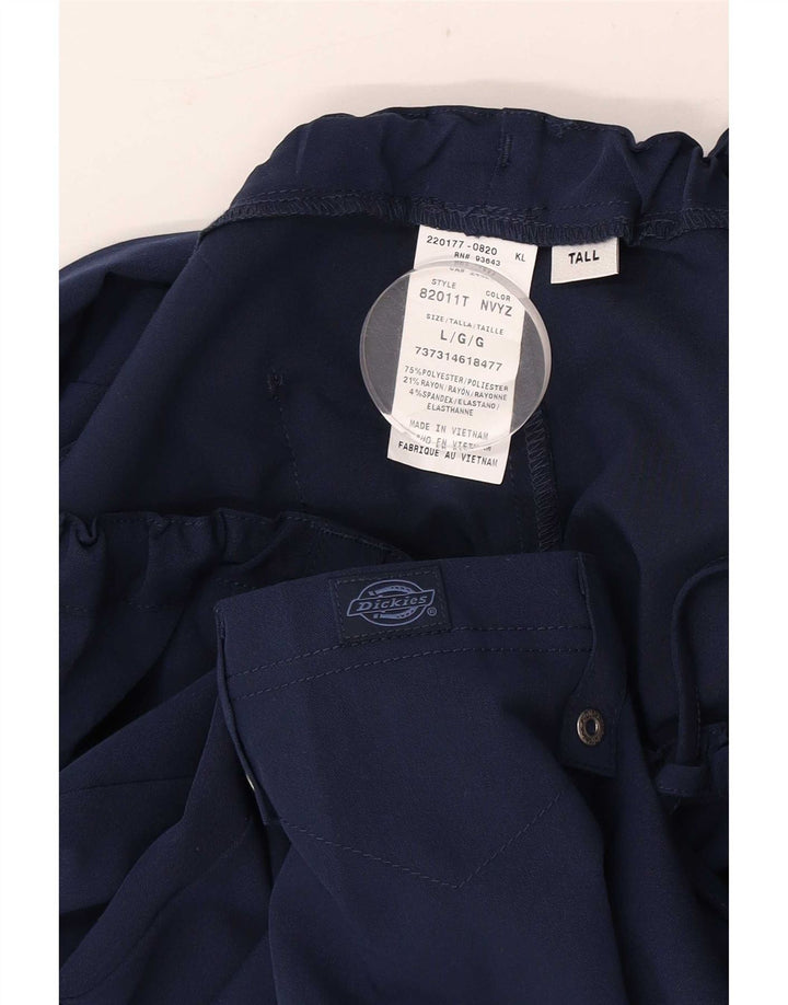 Calças cargo retas femininas Dickies grandes W34 L33 poliéster azul marinho