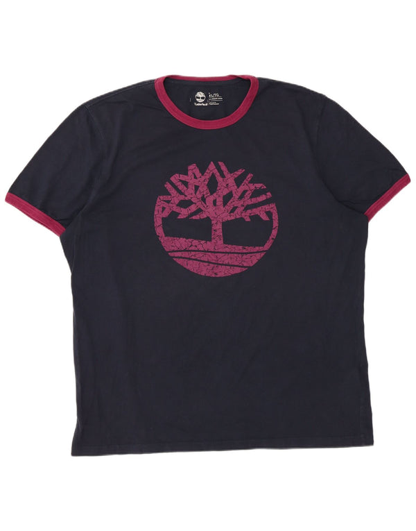 Camiseta masculina Timberland Regular Fit Graphic Top XL Azul Marinho Colorblock
