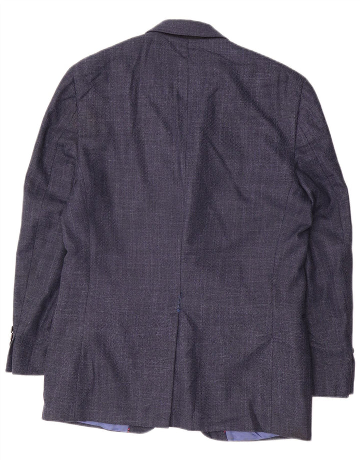Jaqueta blazer masculina com 2 botões CHAPS Reino Unido 38 poliéster azul marinho médio
