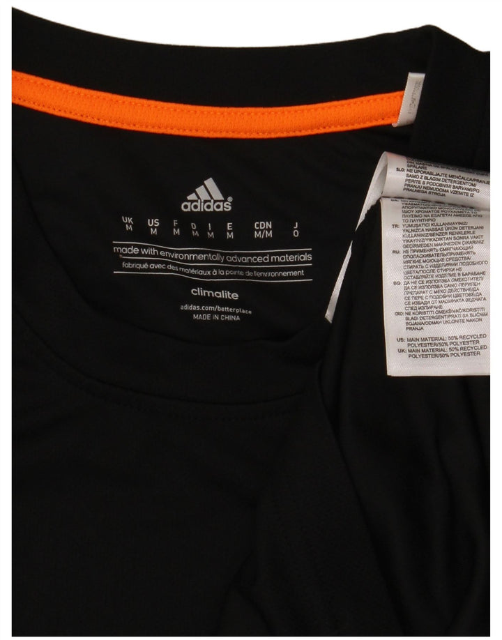 Adidas Mens Climalite Camiseta Top Médio Poliéster Preto
