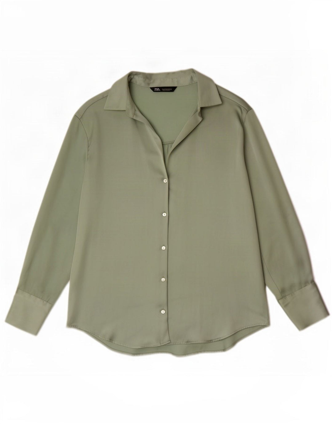 Blusa camisa feminina Zara Reino Unido 14 verde médio