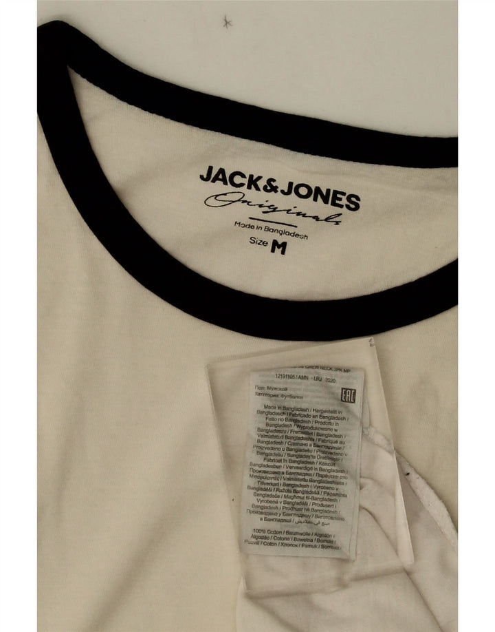 Camiseta masculina Jack & Jones Top médio algodão branco
