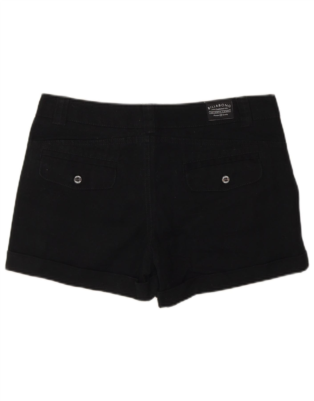 Calça quente feminina Billabong US 10 grande W32 algodão preto