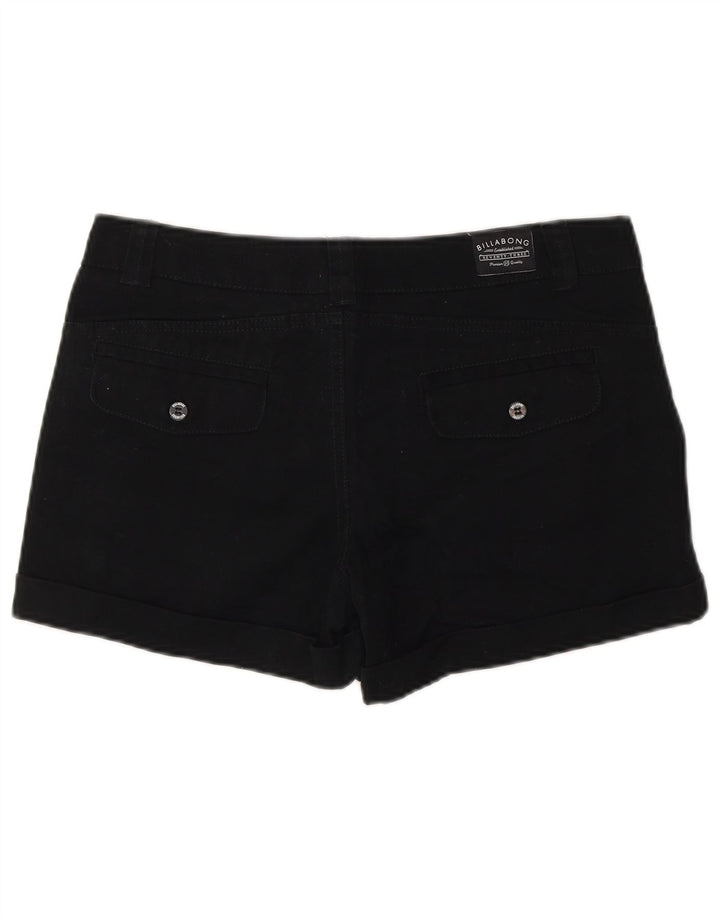Calça quente feminina Billabong US 10 grande W32 algodão preto