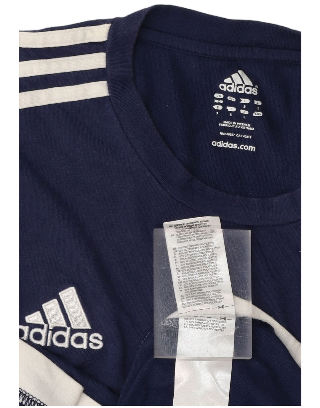 Camiseta masculina ADIDAS UK 38/40 médio azul marinho algodão