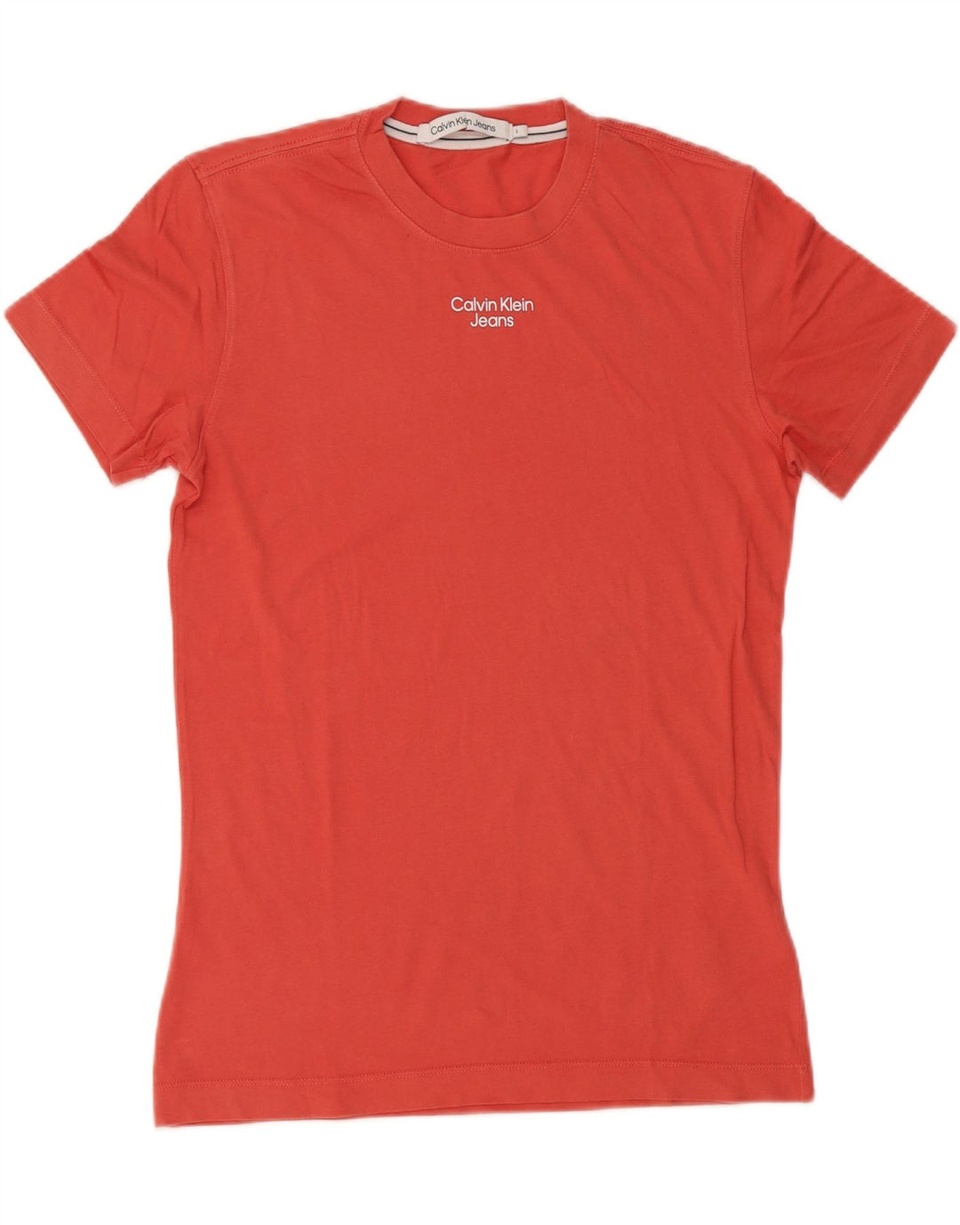 Calvin Klein Jeans Camiseta masculina top pequeno algodão vermelho