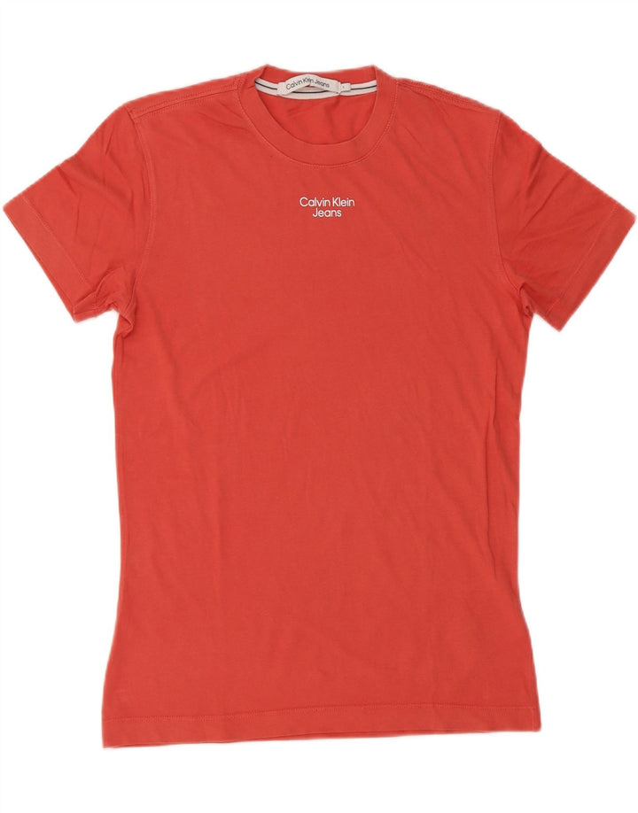 Calvin Klein Jeans Camiseta masculina top pequeno algodão vermelho