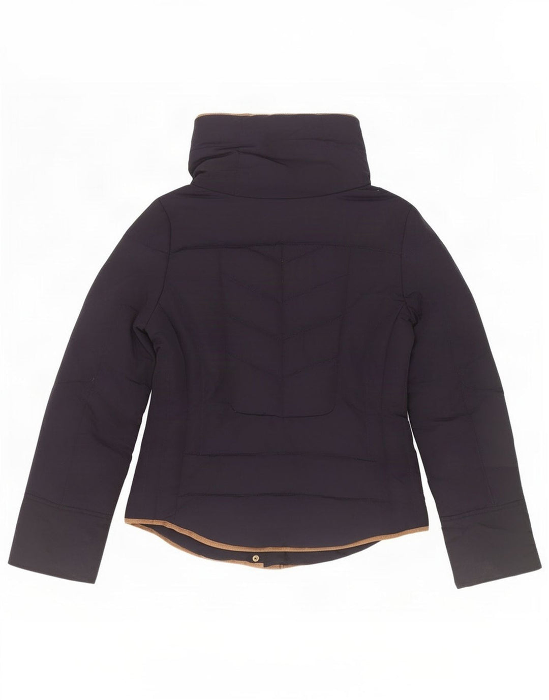 Jaqueta acolchoada com capuz feminino Zara UK 10 poliéster azul marinho pequeno