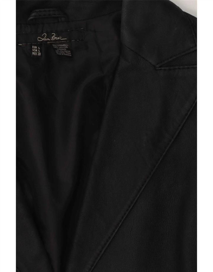 Jaqueta blazer feminina de couro com 2 botões Zara Reino Unido 16 grande preta