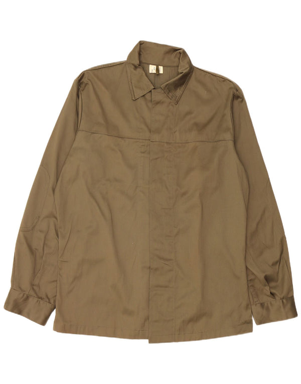 Camisa militar masculina vintage XL cáqui