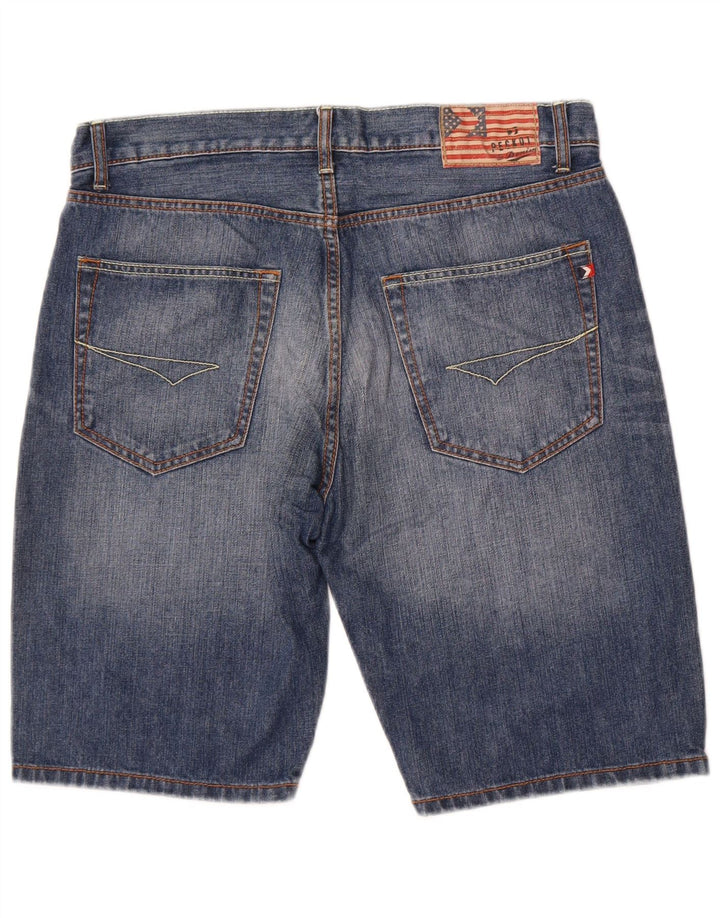Shorts jeans masculino Peckott W33 algodão azul médio