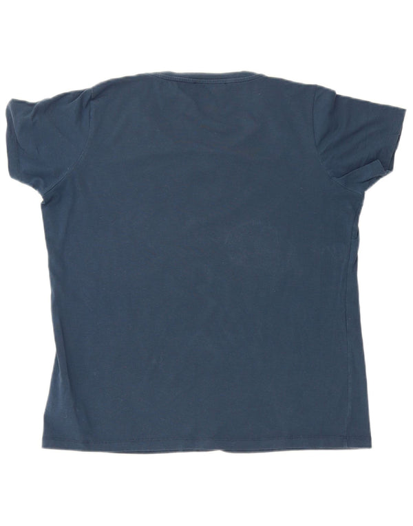 Camiseta feminina Trussardi Jeans com estampa gráfica UK 20 2XL algodão azul marinho